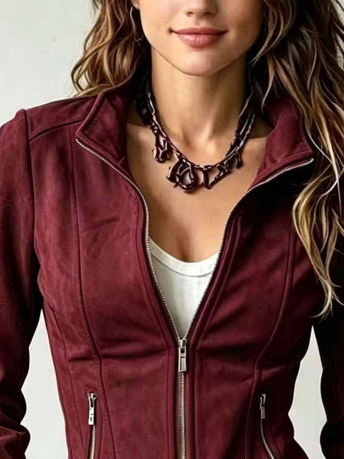 Slim-fit zip-up jacket
