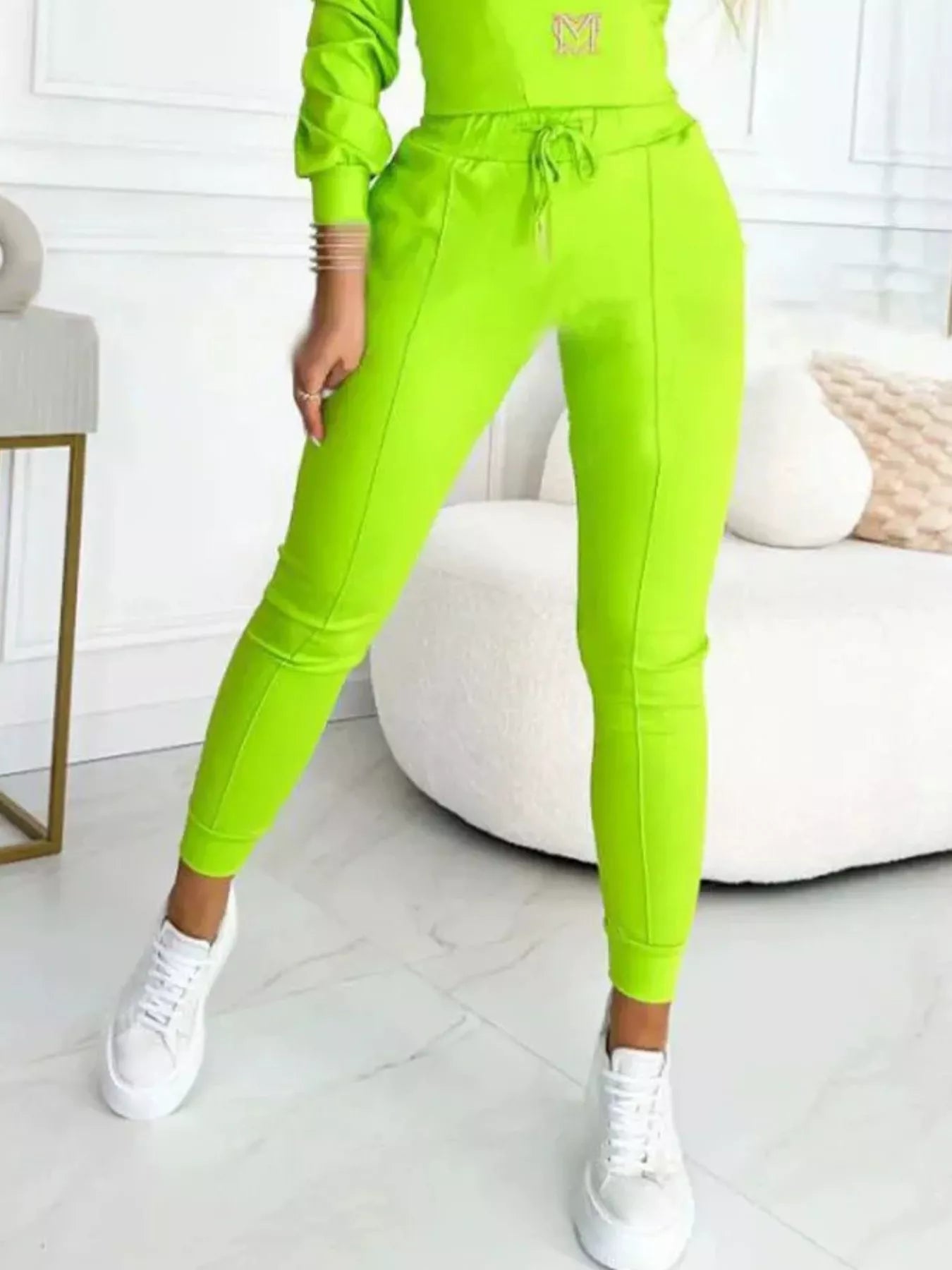 Trendsi Full Size Drawstring Cropped Hoodie and Pants Set Plus Size -