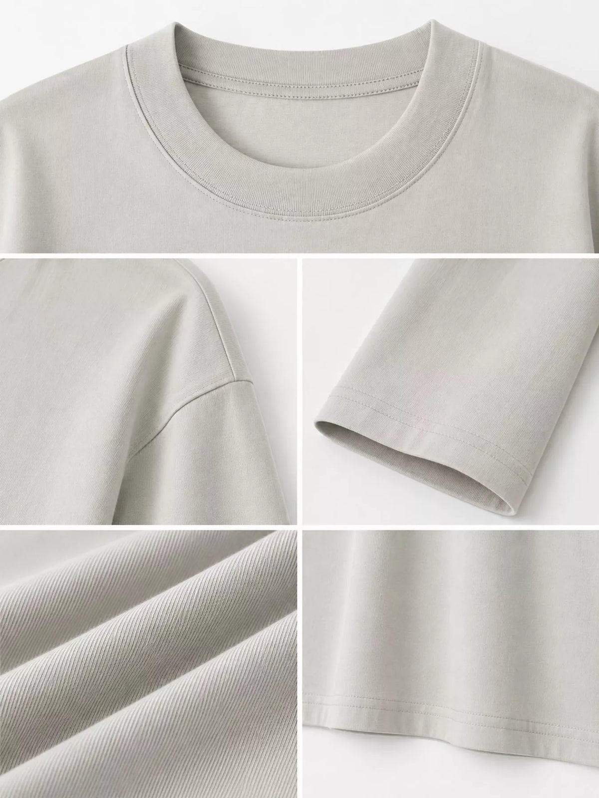Solid Long-Sleeve Crew Neck T-Shirt — garment construction details