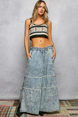 Trendsi POL Floral Embroidered Cropped Crochet Cami with Scalloped Hem -