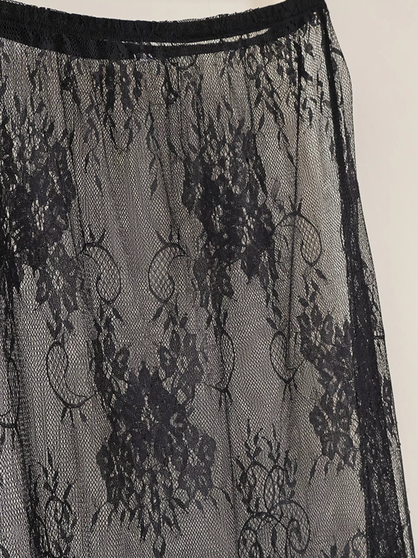 Trendsi Lace Corset Mini Dress Set with Sheer Overlay -