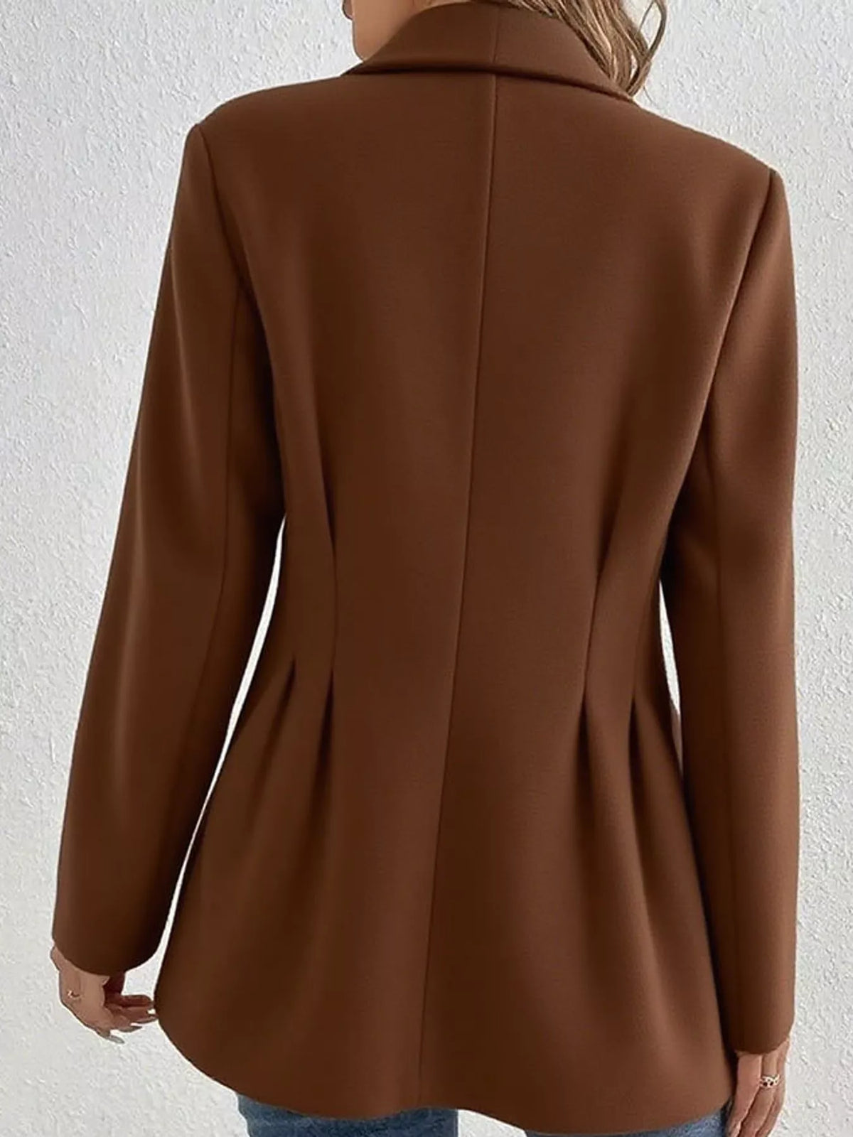 Single-Button Shawl Collar Blazer — back view