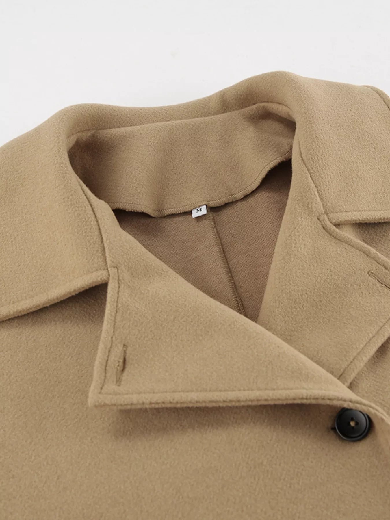 Trendsi Oversized Lapel Collar Button-Down Coat -