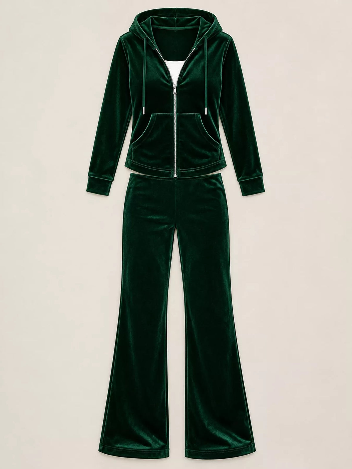 Hoodie and Flare Pants Set — garment front
