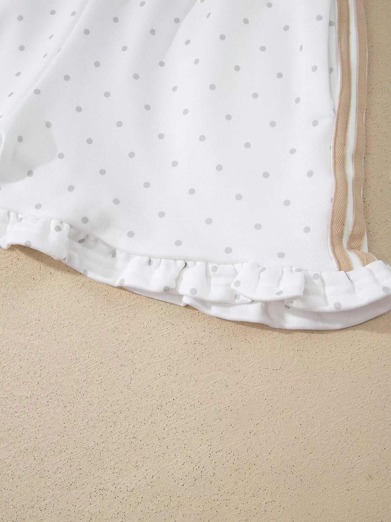 Trendsi Polka Dot Long Sleeve Sweatshirt and Shorts Set -