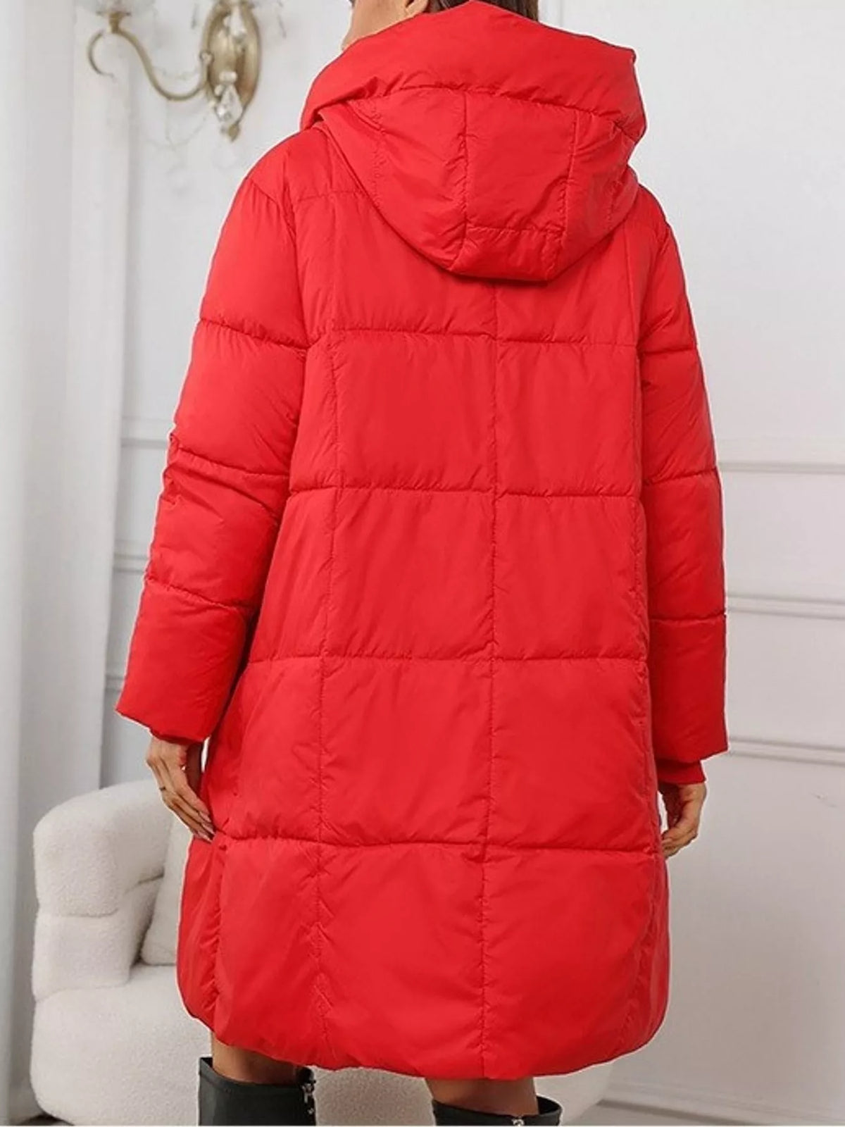 Long-sleeve coat, back view