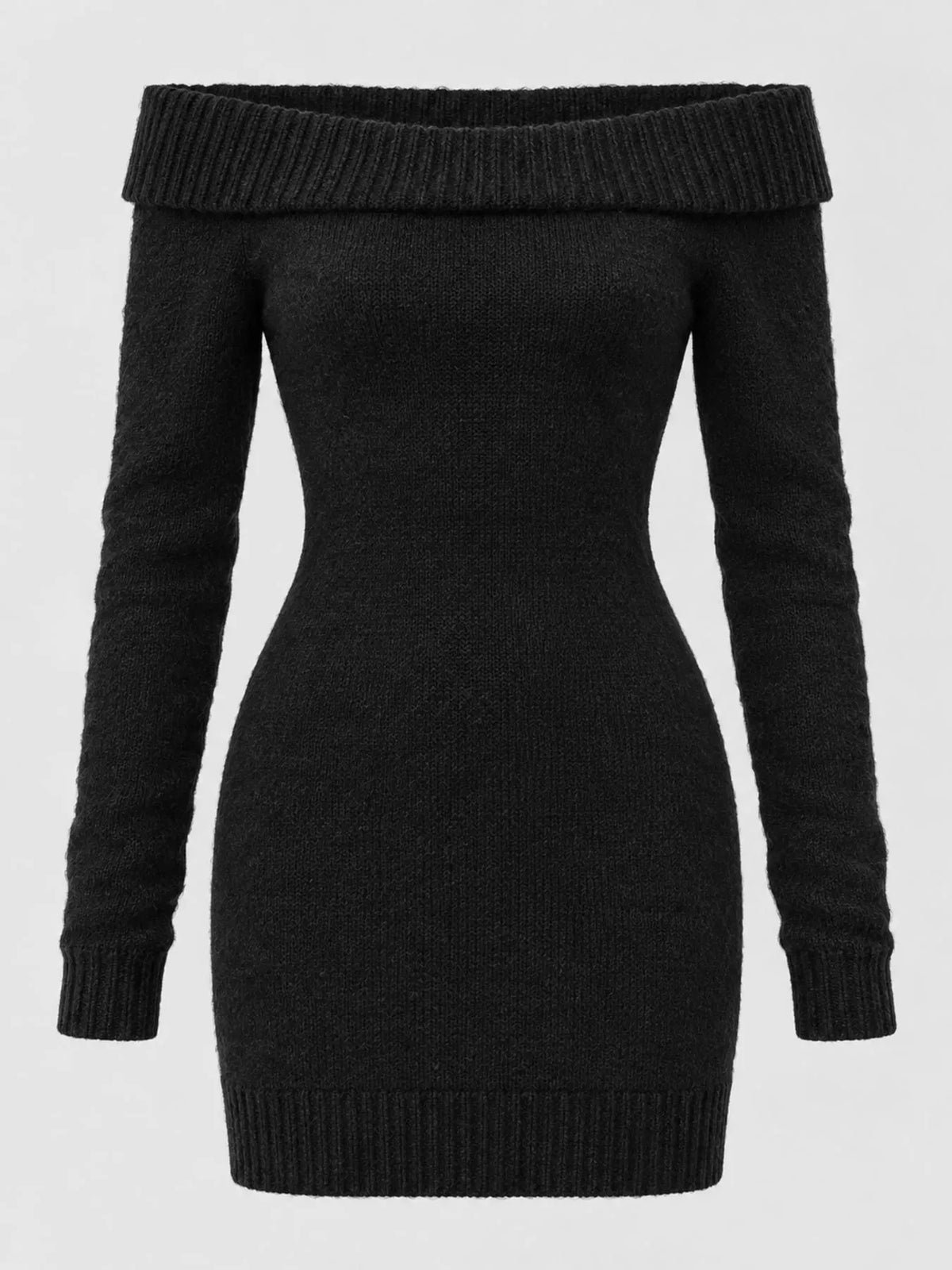 Off-shoulder long sleeve mini dress, product view