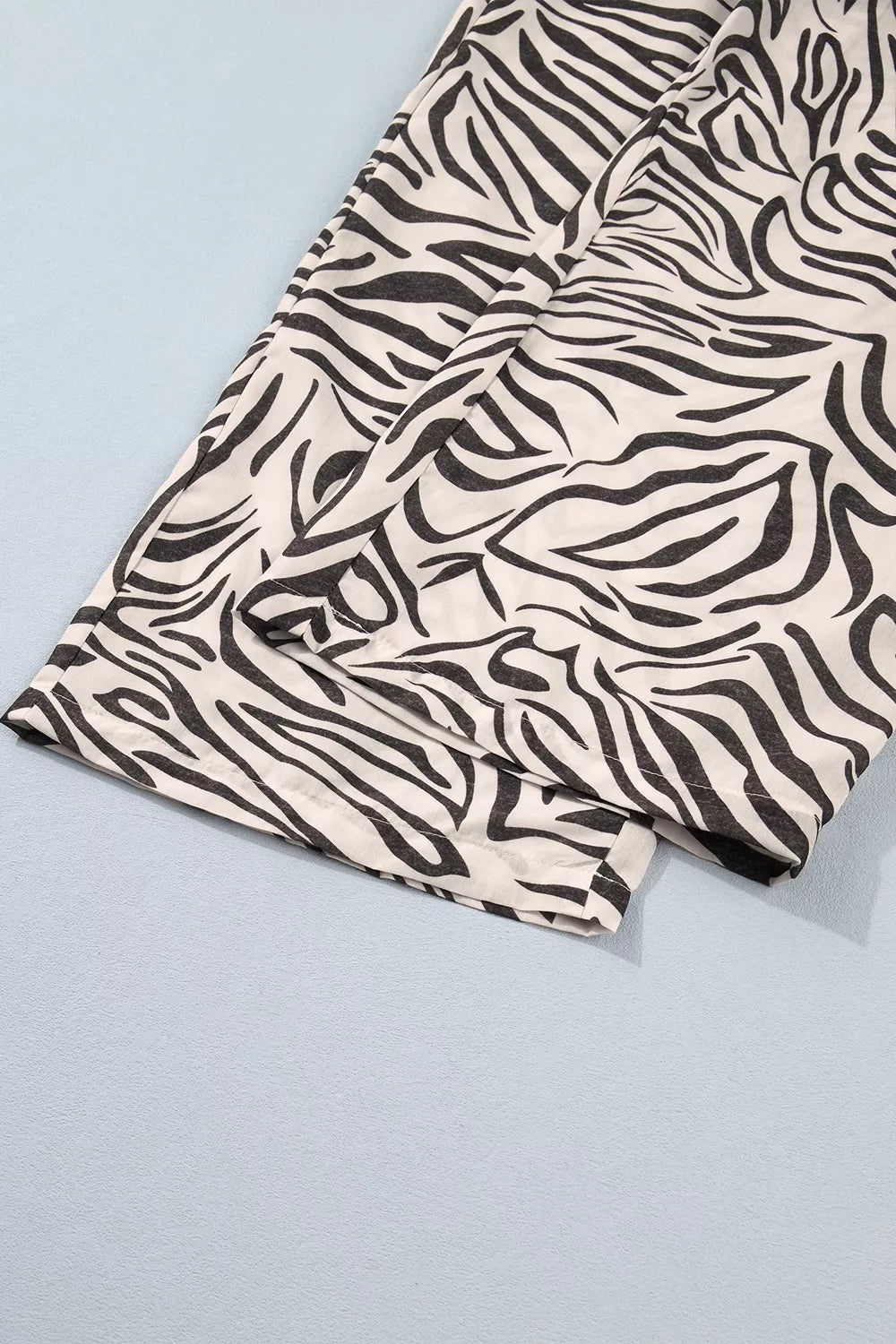 Trendsi Multicolour Western Print Zebra Pattern Elastic Waist Pocket Pants -