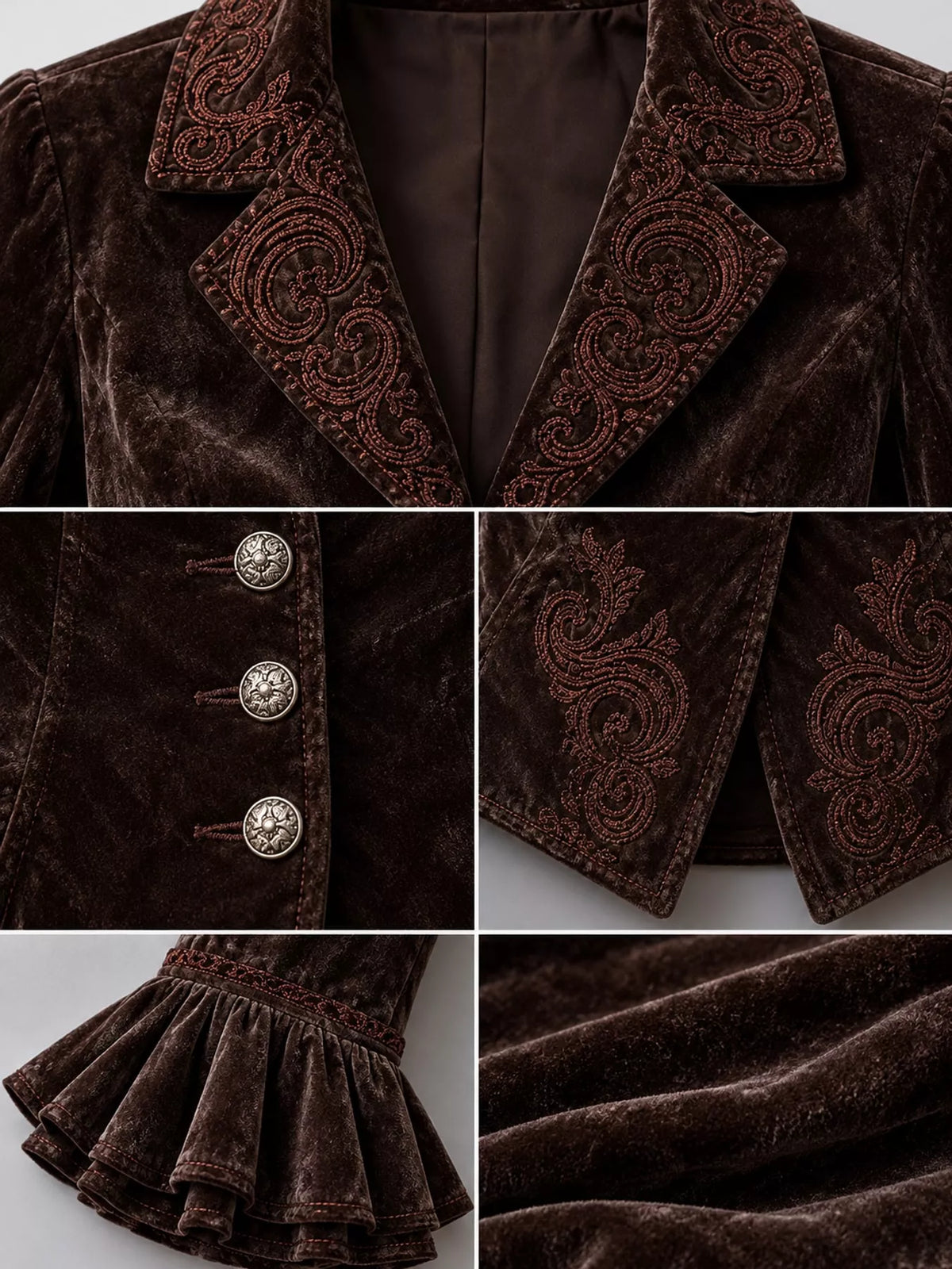 Collared long sleeve jacket, construction and design details