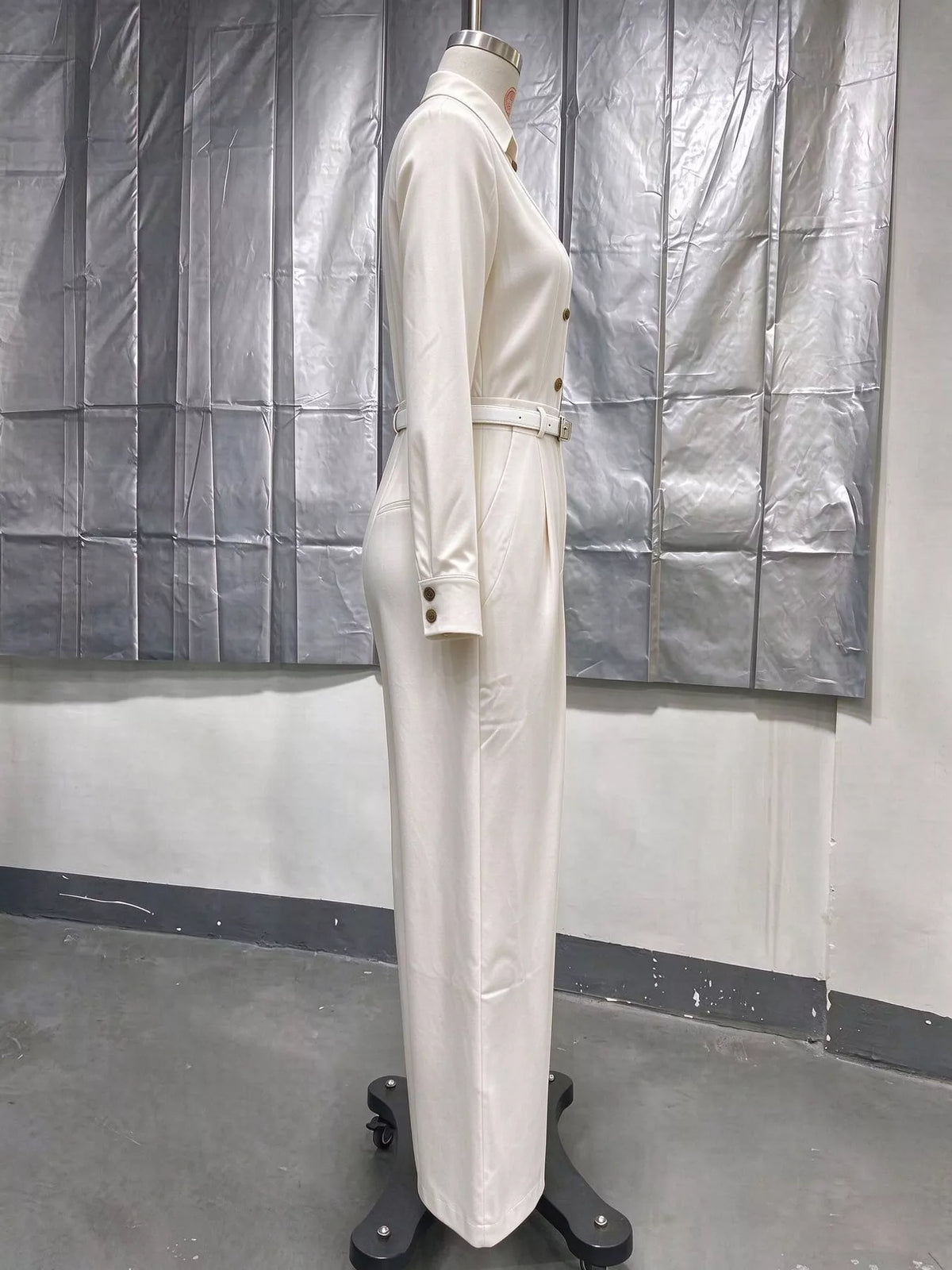 Button Front Wide-Leg Jumpsuit — side view