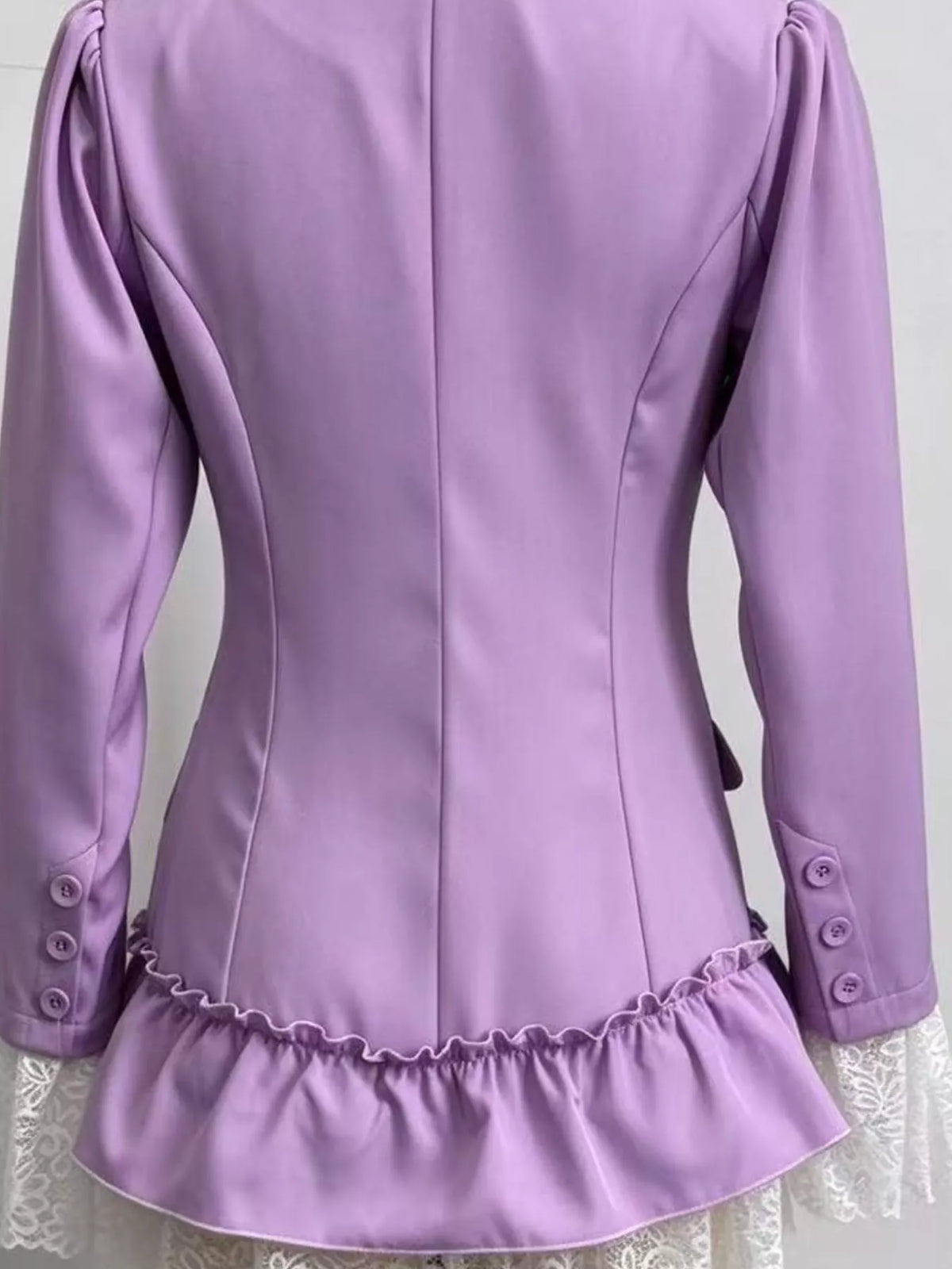 Collared long sleeve mini dress, back view