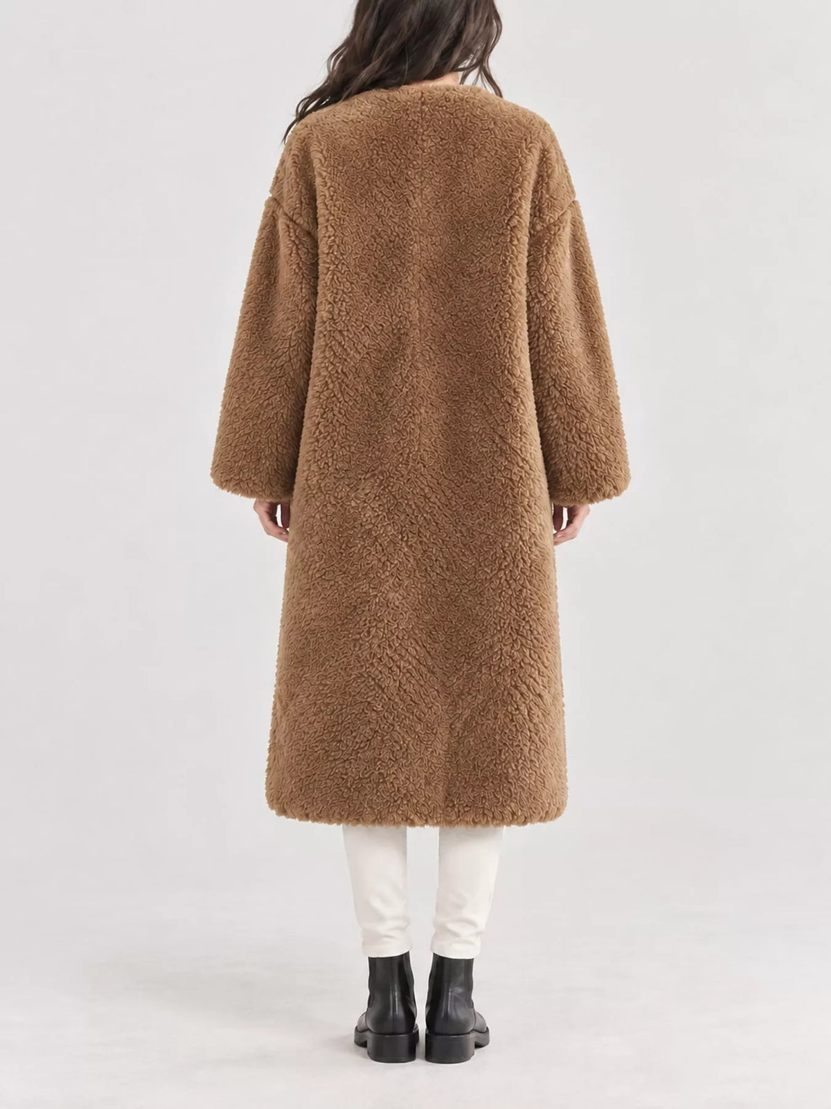 Collared long sleeve jacket, back view