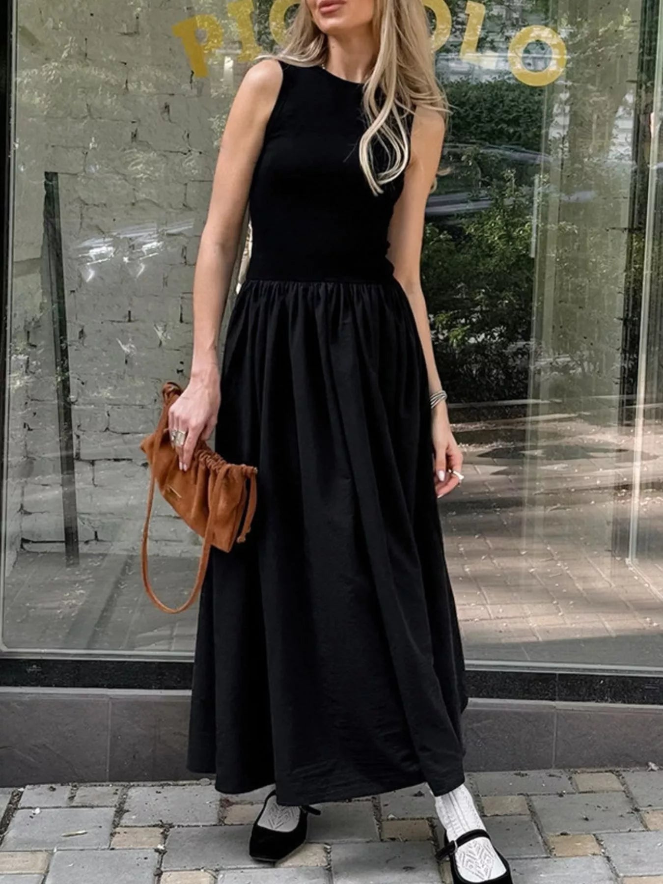 Trendsi Round Neck Sleeveless Maxi Dress -