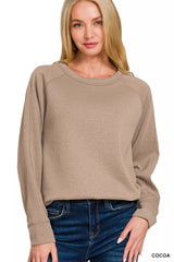 Trendsi Zenana Scuba Round Neck Sweatshirt -