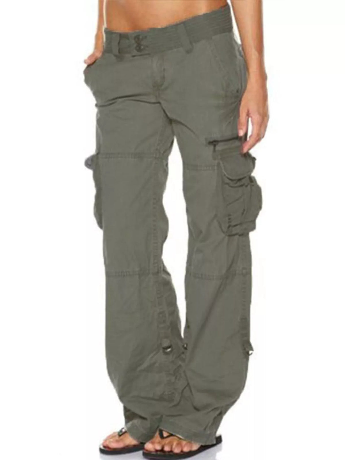 cargo pants, front view on model