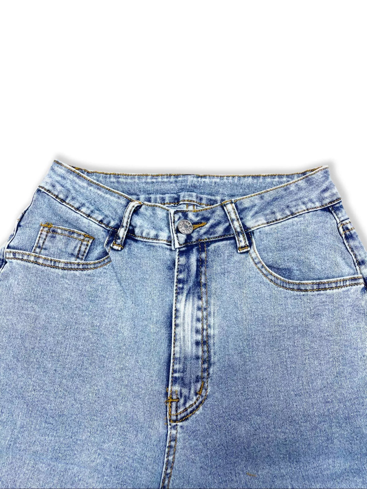 Skinny jeans, blue waist detail