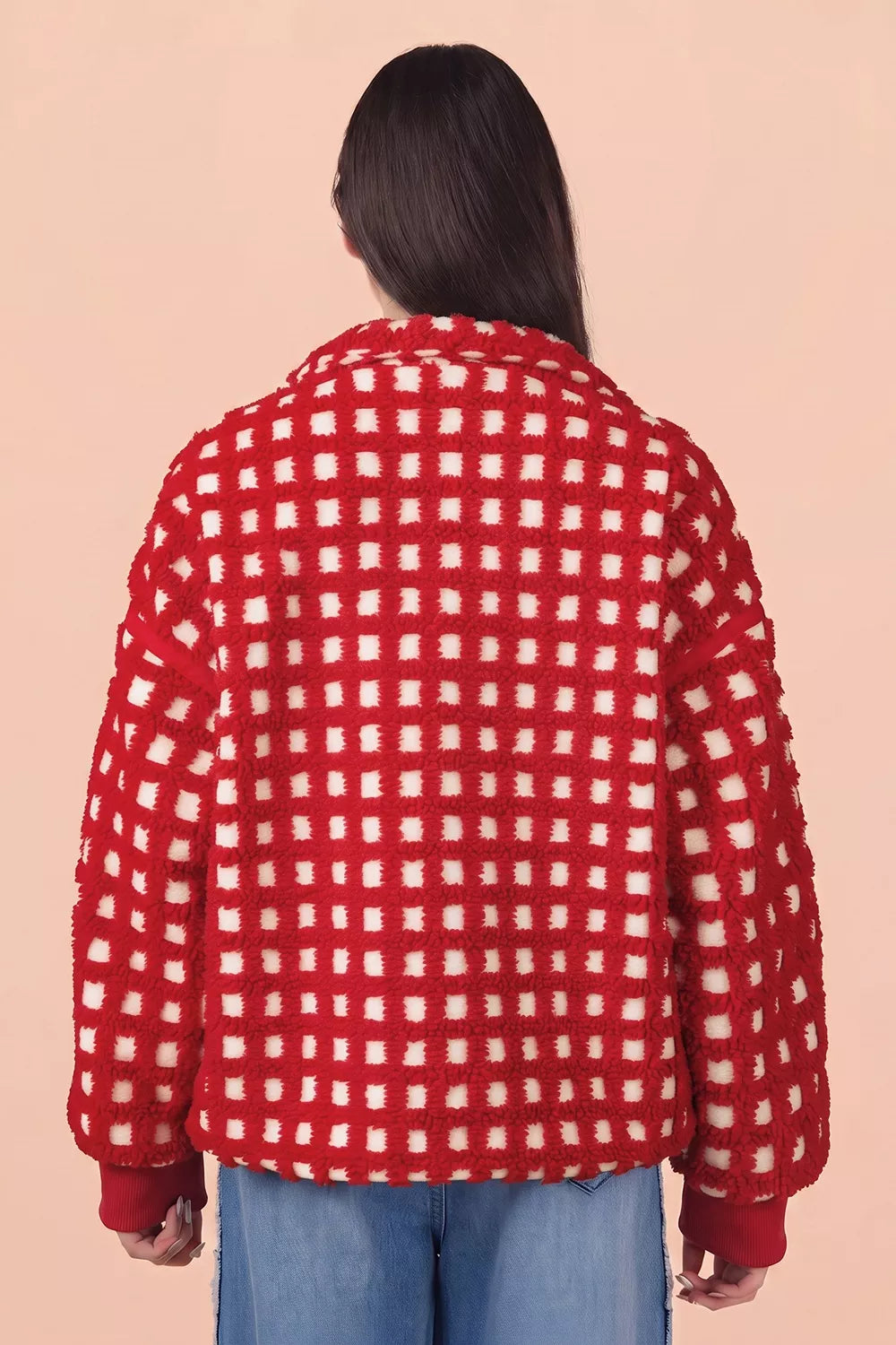 Trendsi Plaid Zip-Up Long Sleeve Outerwear -