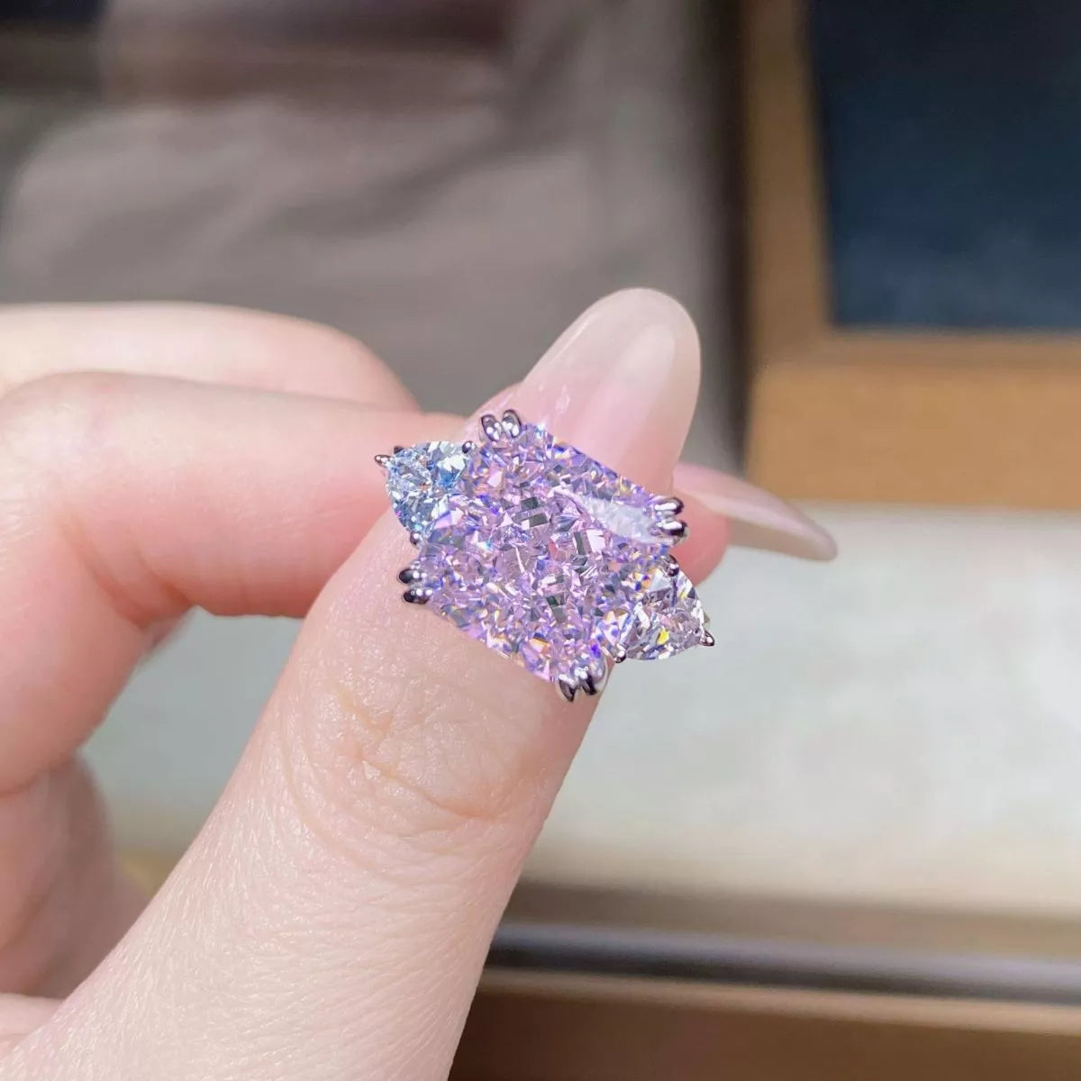 Trendsi 925 Sterling Silver Zircon Geometric Ring -