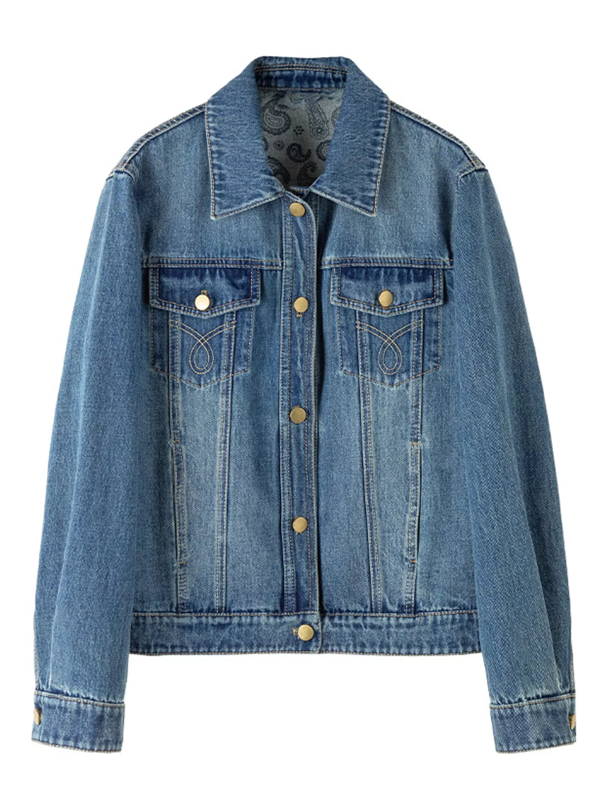 Vintage Wash Relaxed Fit Denim Jacket — garment front