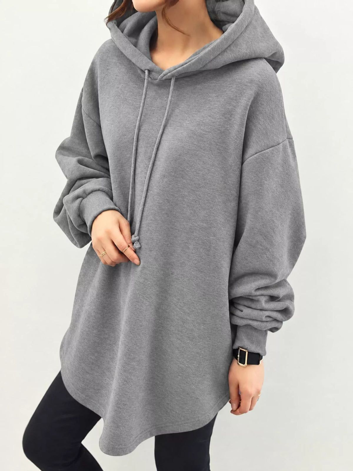 Gray drawstring hoodie