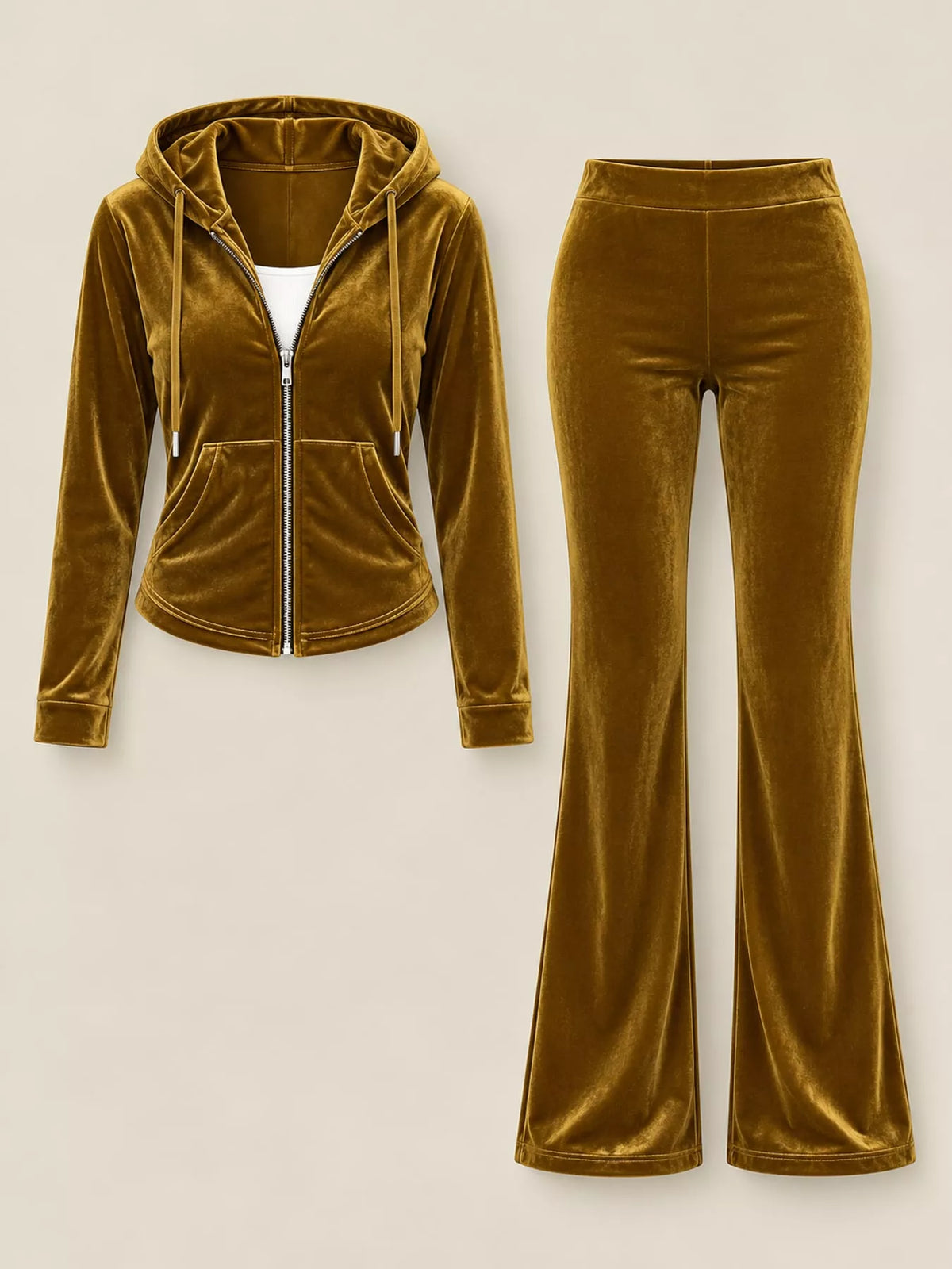 Hoodie and Flare Pants Set — garment front