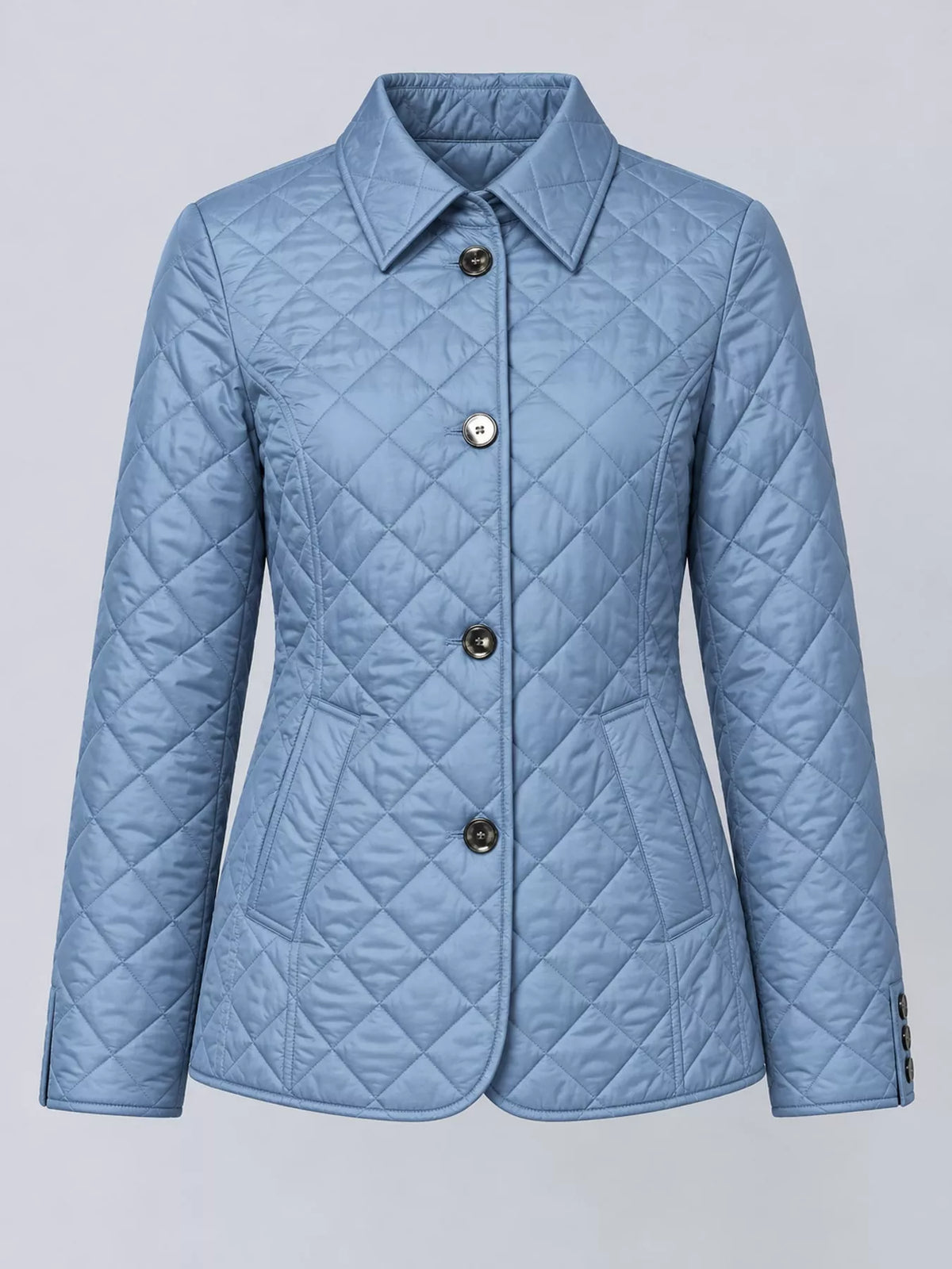 Quilted Lightweight Button-Down Jacket — garment front