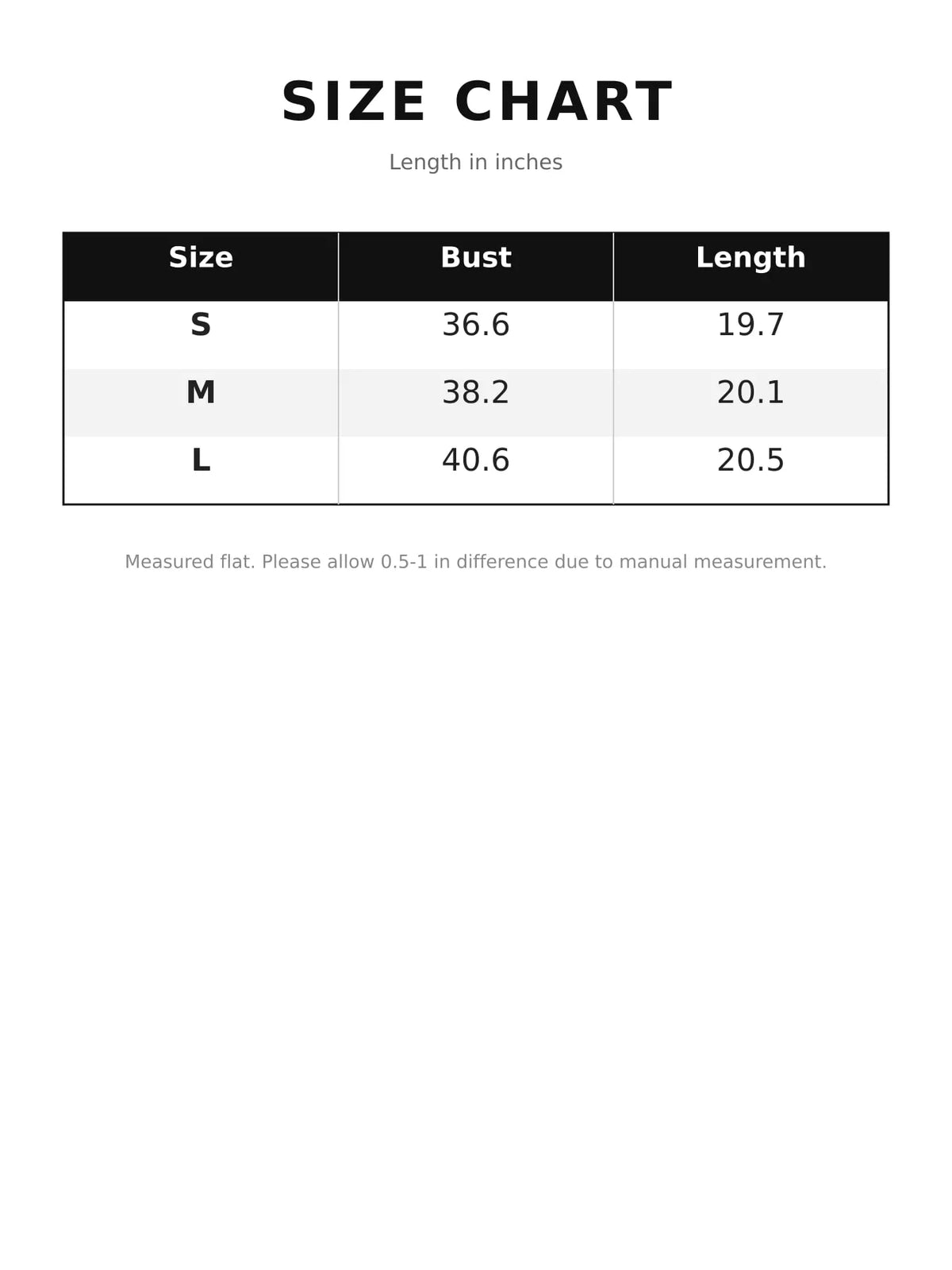 Size chart for faux fur open front vest coat