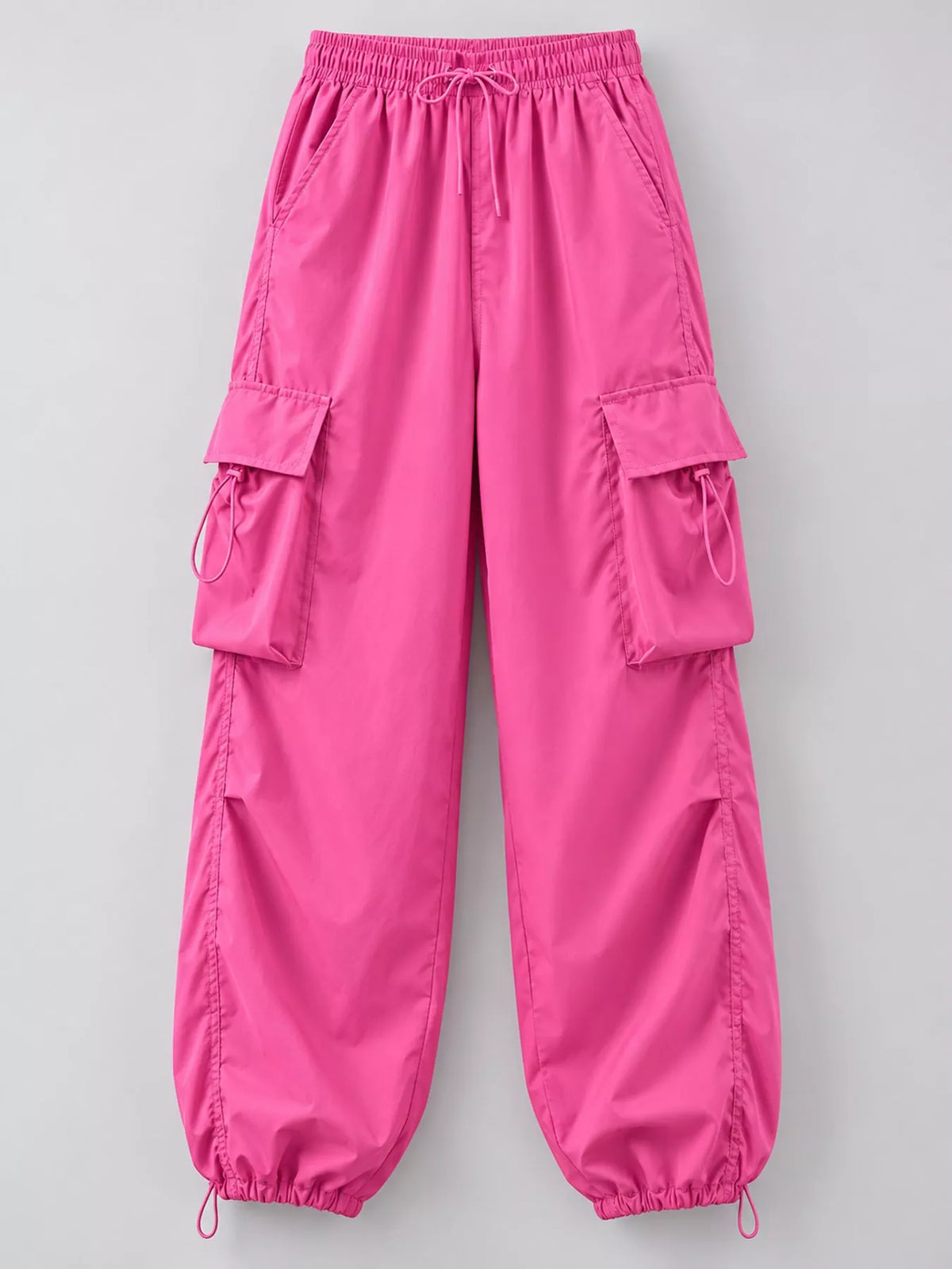 Pink drawstring cargo pants