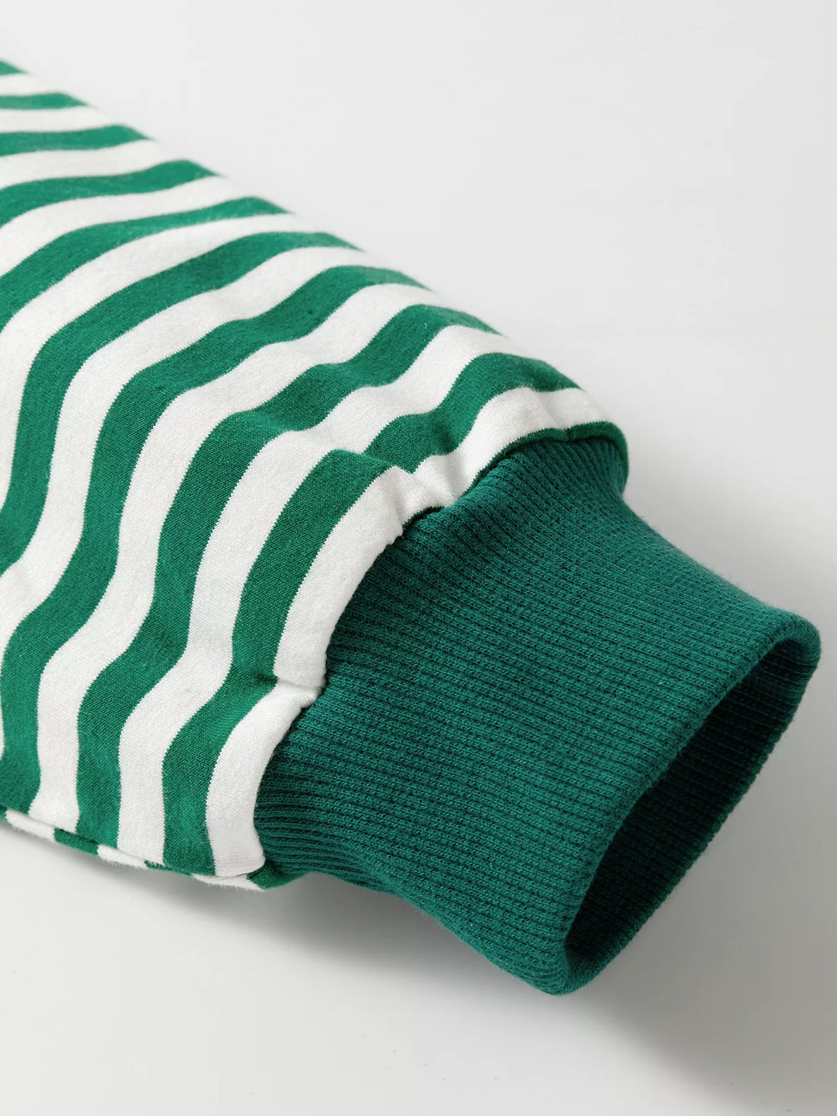 Striped Mock Neck Oversized Tunic Sweatshirt — construction details