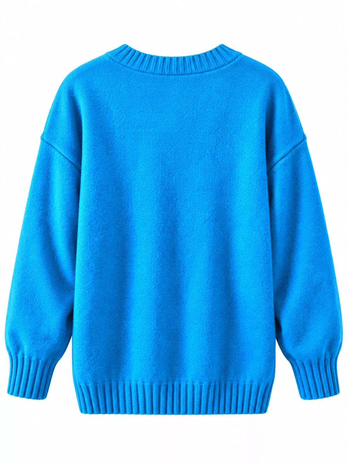 V-neck sweater, blue back