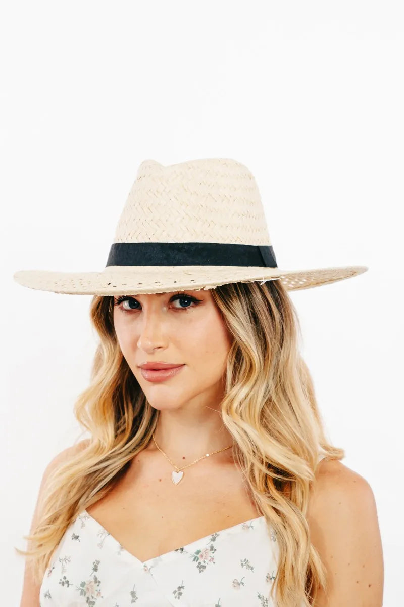 Basket Weave Straw Sun Hat With Adjustable Inner String — product view 7
