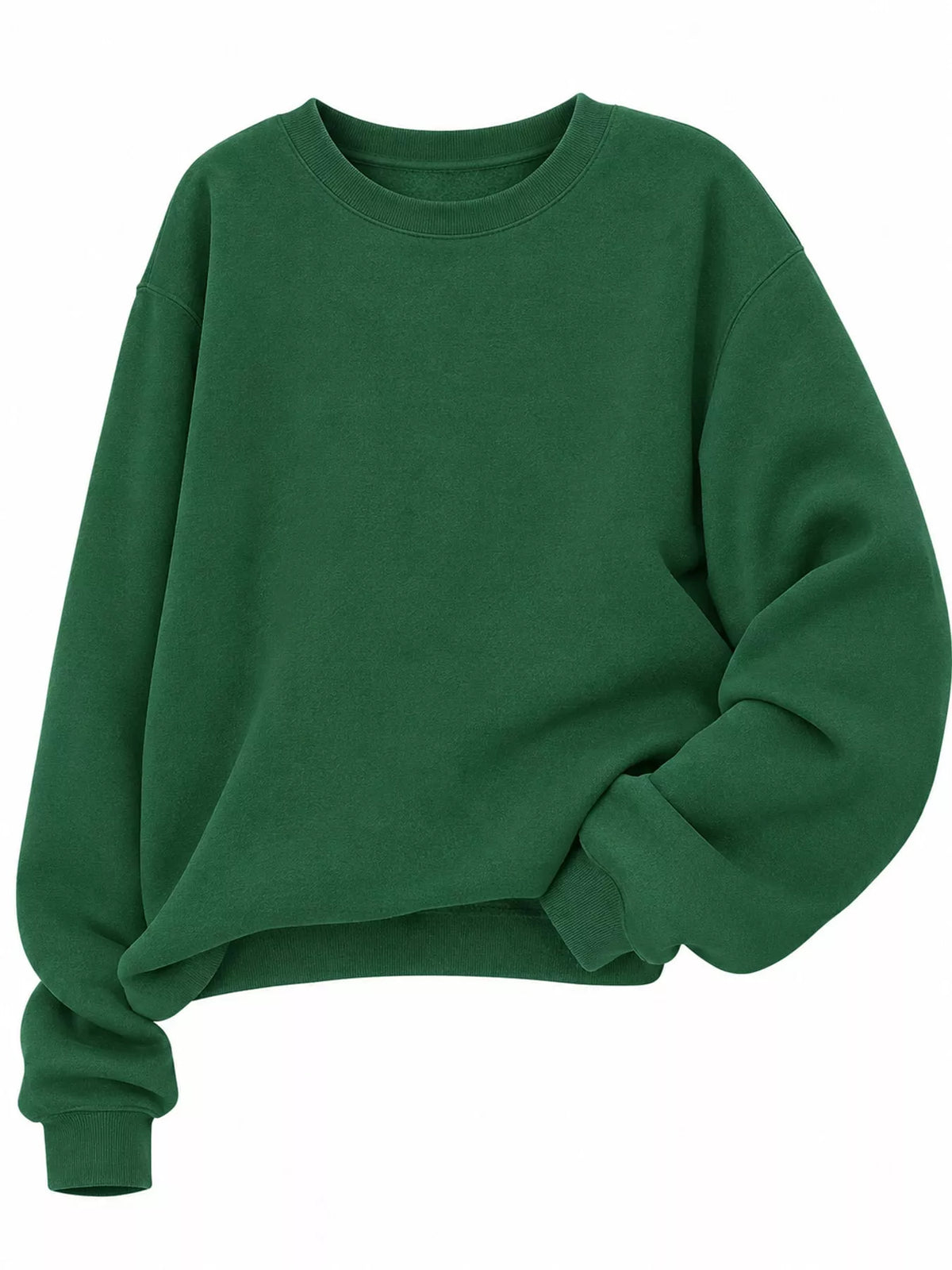 Pullover sweatshirt, green flat front
