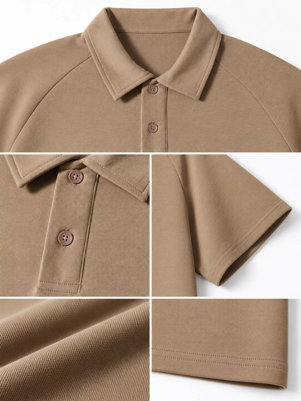 Khaki short sleeve polo t-shirt