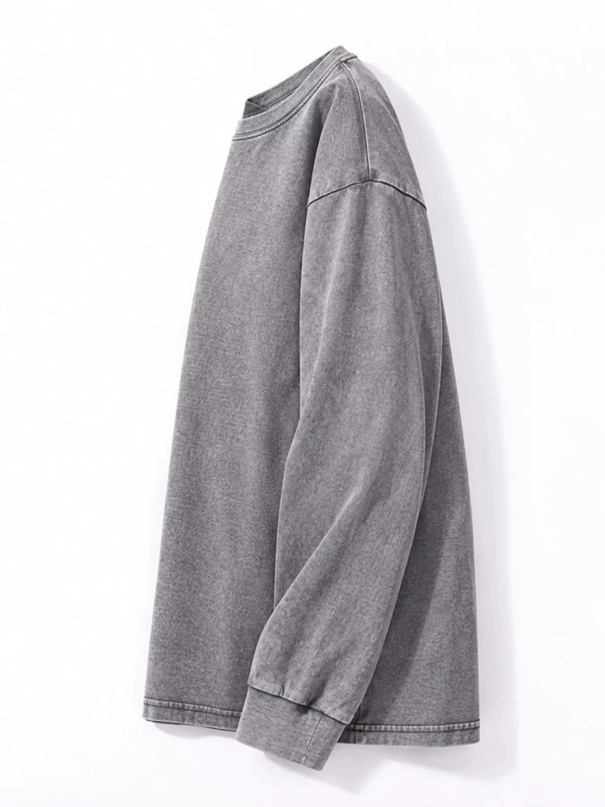 Washed Oversized Long Sleeve T-Shirt — side view