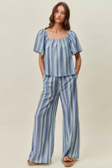 Trendsi SO ME Stripe Wide Leg Pull On Pants -