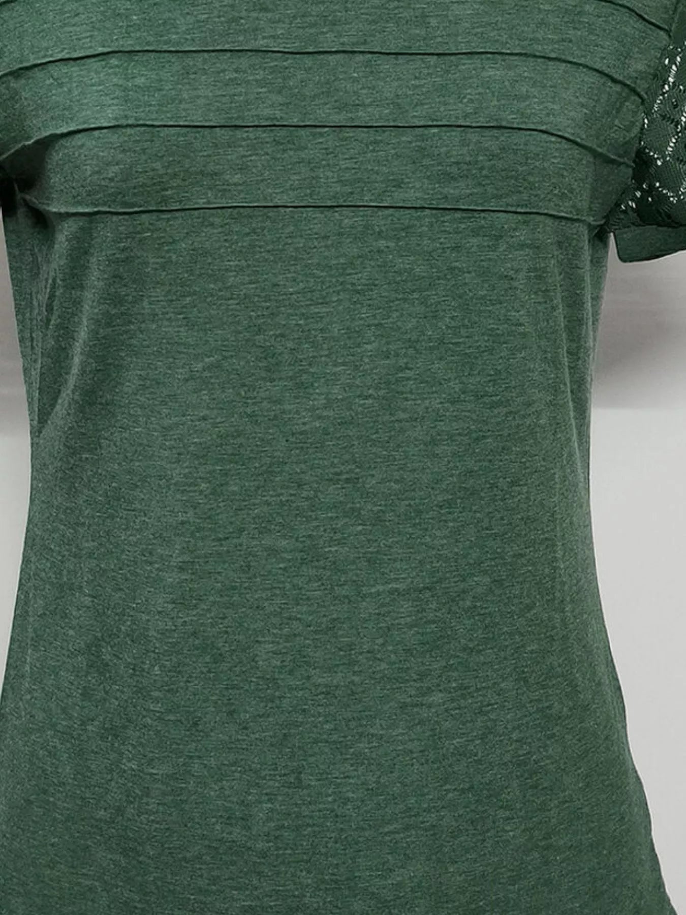 Trendsi Lace Short Sleeve Round Neck T-Shirt -