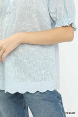 Trendsi Umgee Textured Pintuck Blouse -