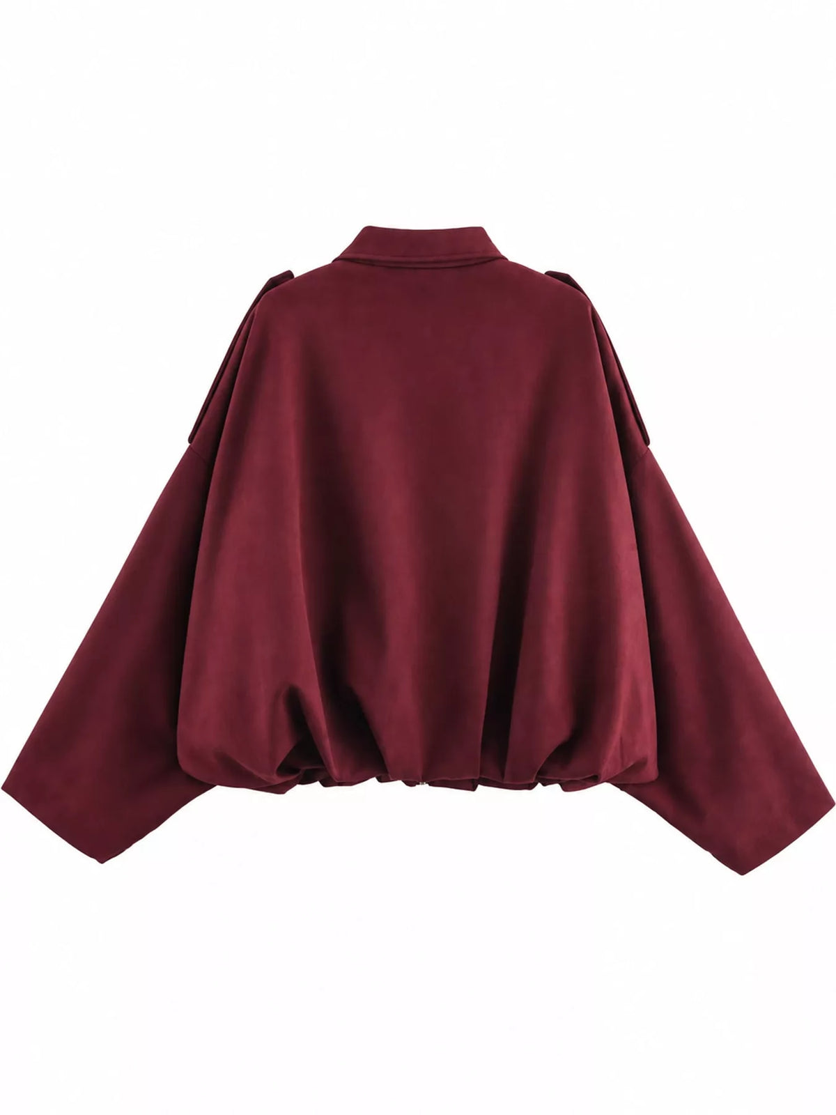 Oversized zip jacket, burgundy back