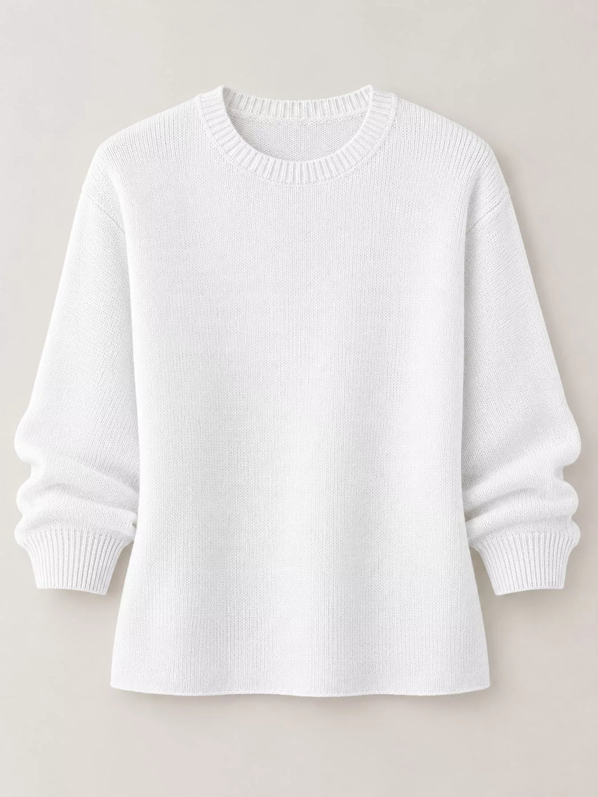 White crew neck sweater