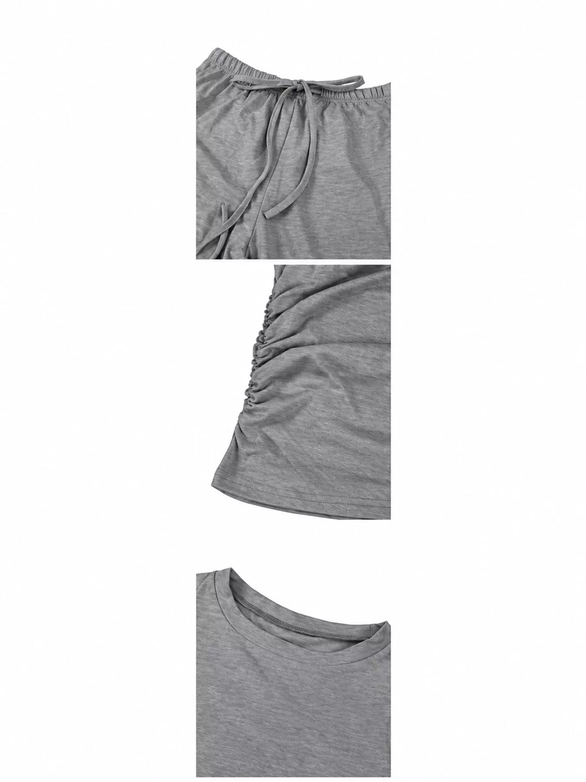Long Sleeve Top and Wide-Leg Drawstring Pants Set — construction details