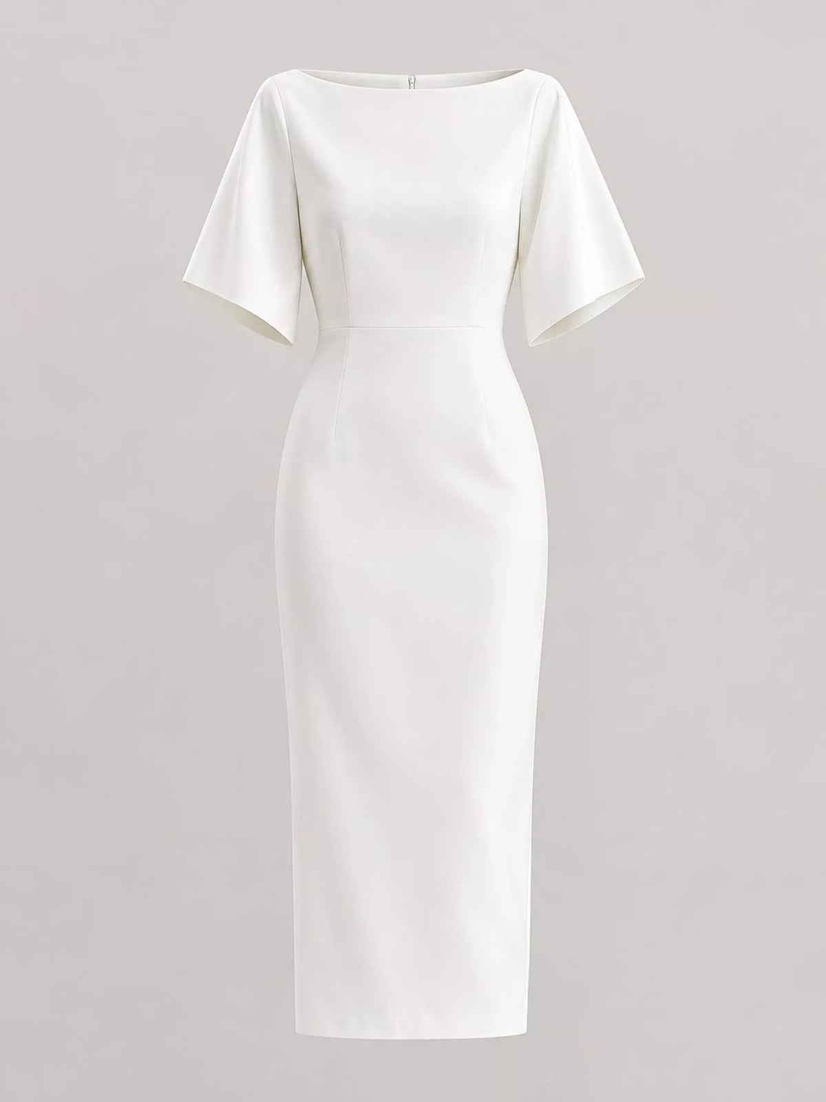 Boat neck short sleeve midi dress, product view