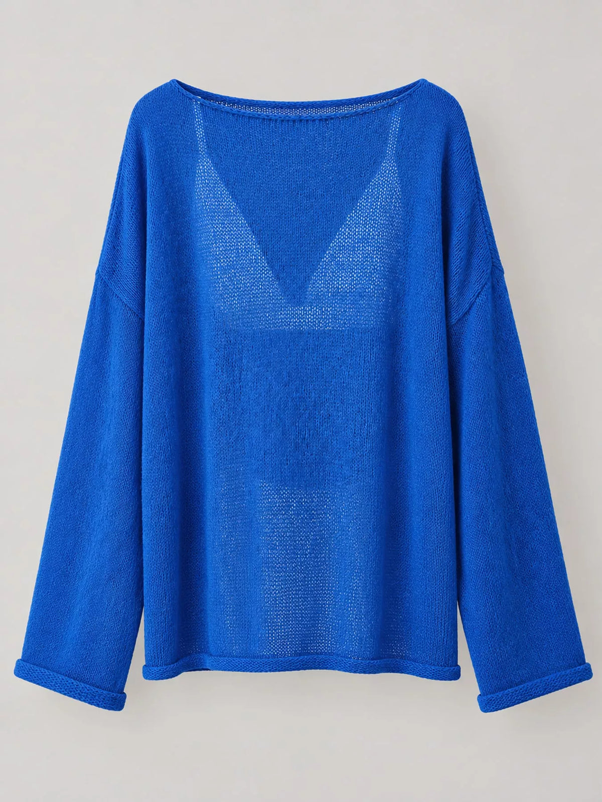 Knit cover-up, blue flat lay