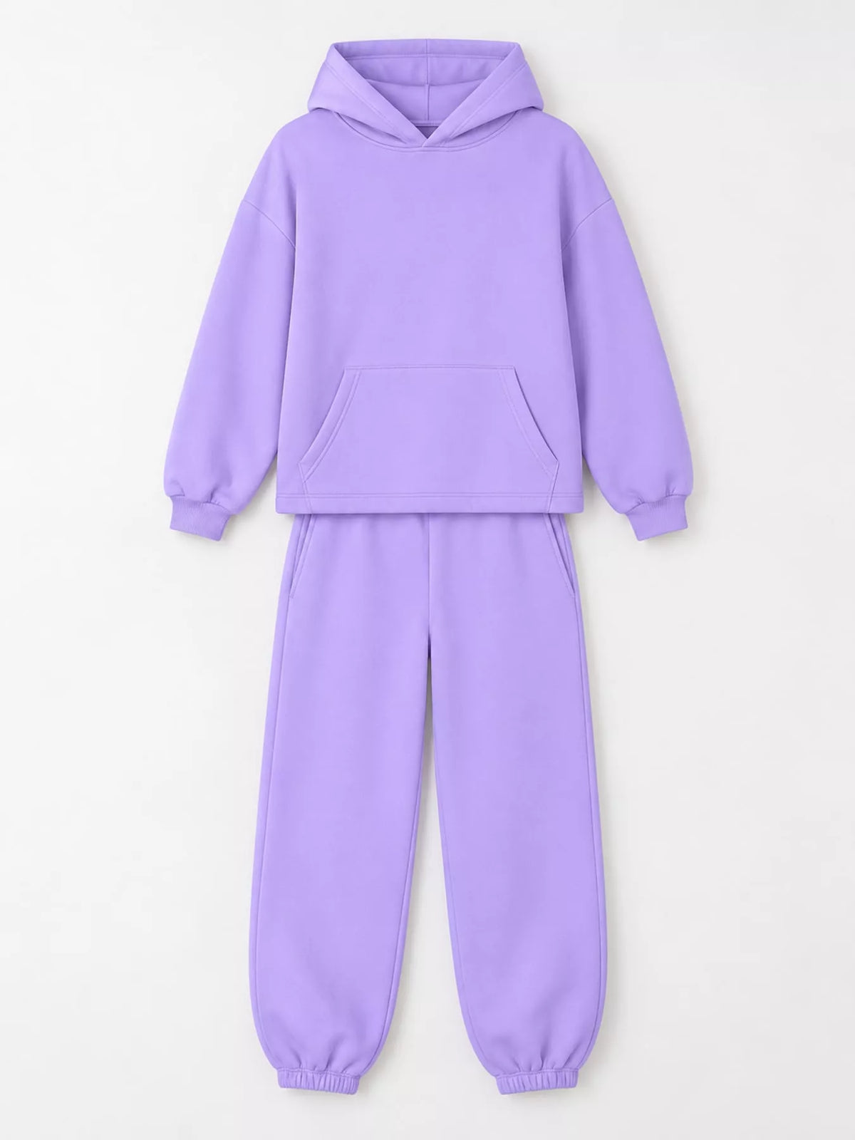 Drop Shoulder Hoodie and Jogger Sweatpants Set — garment front