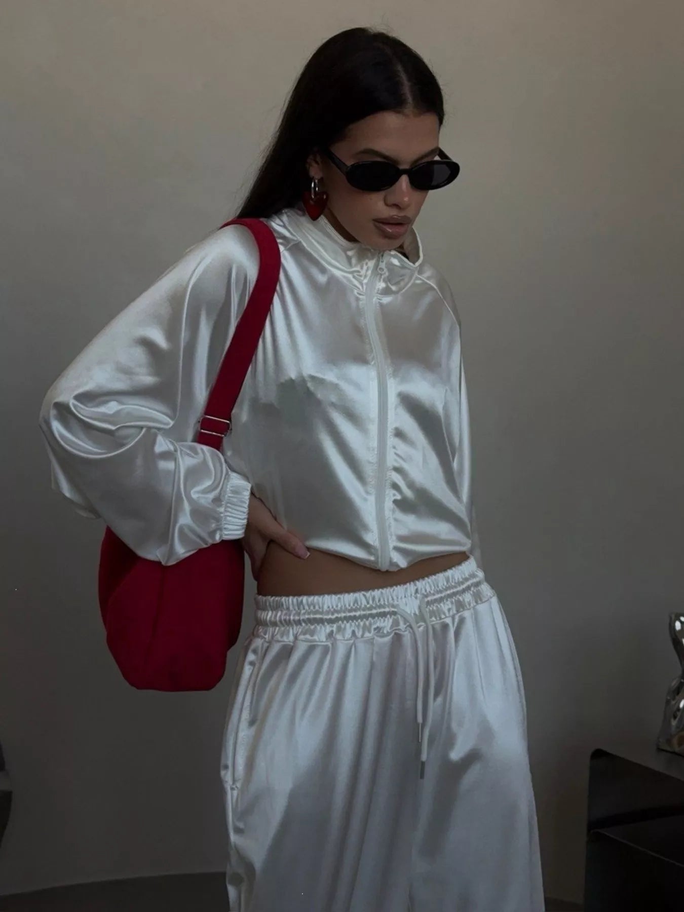 Trendsi Zip Up Raglan Sleeve Jacket and Pants Set -