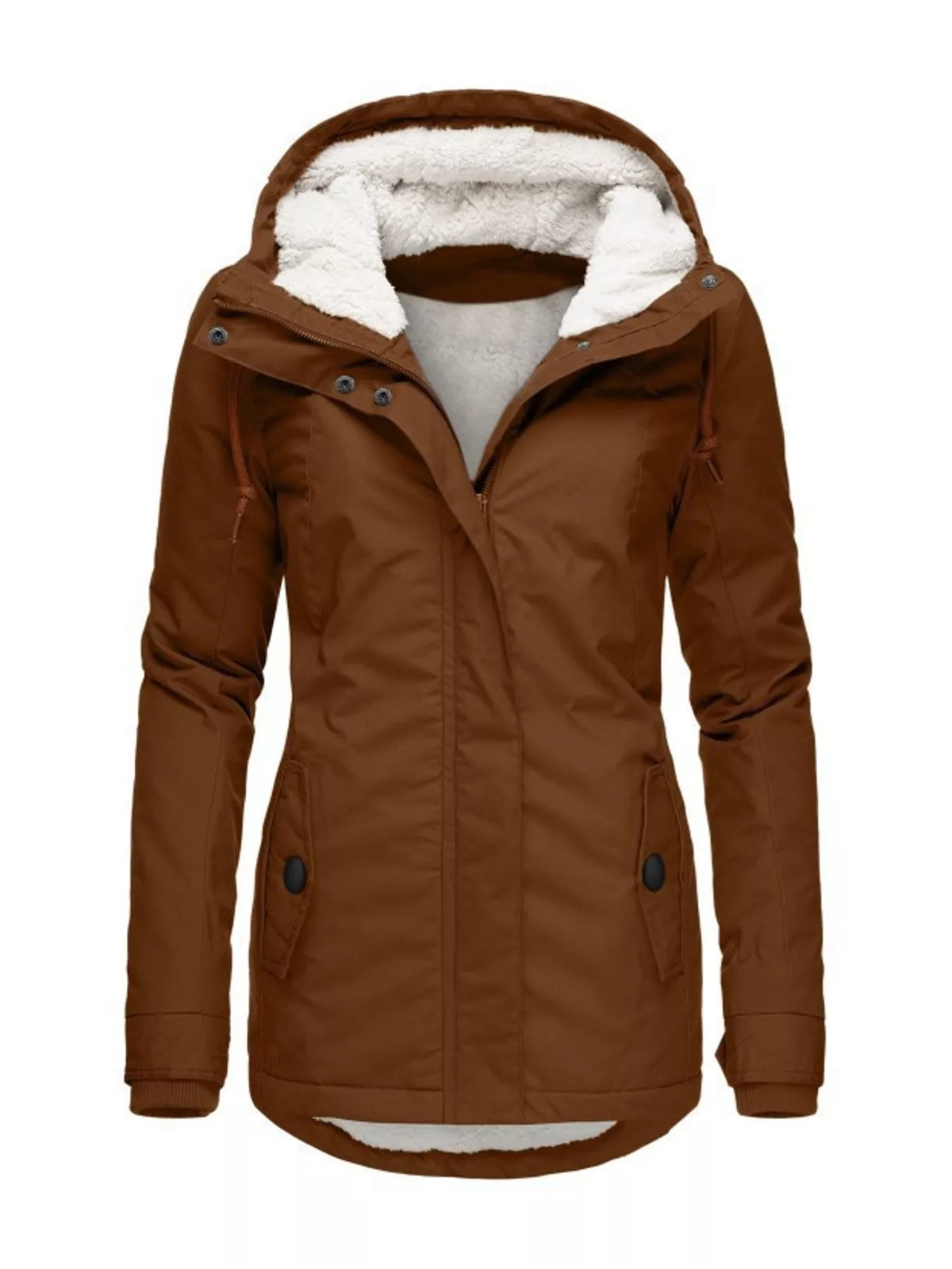 Sherpa-Lined Hooded Jacket — garment front
