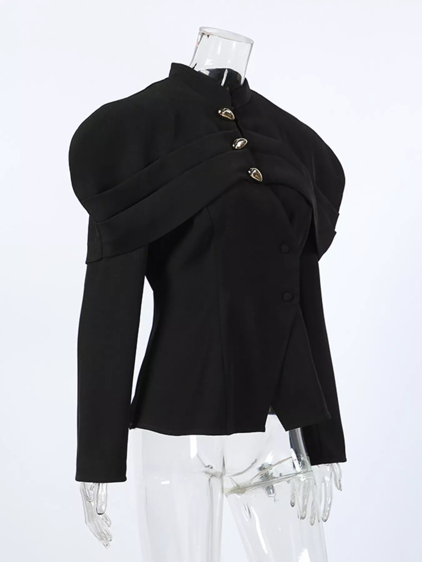 Trendsi Cape-Style Button Up Outerwear -