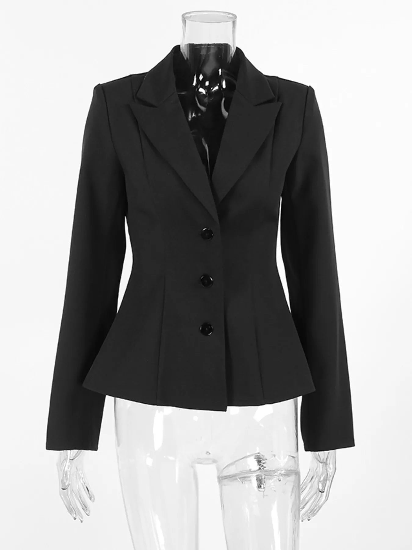 Trendsi Lapel Collar Button Up Blazer -
