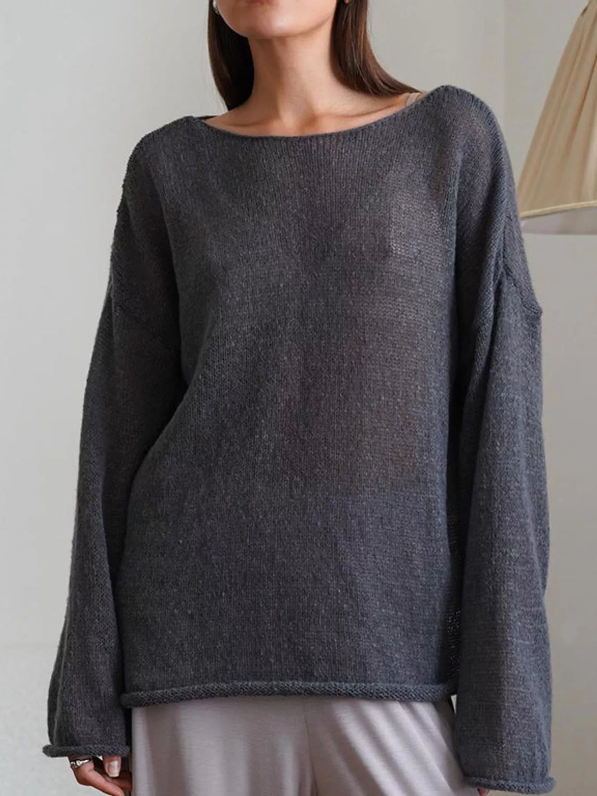 Knit cover-up, gray front