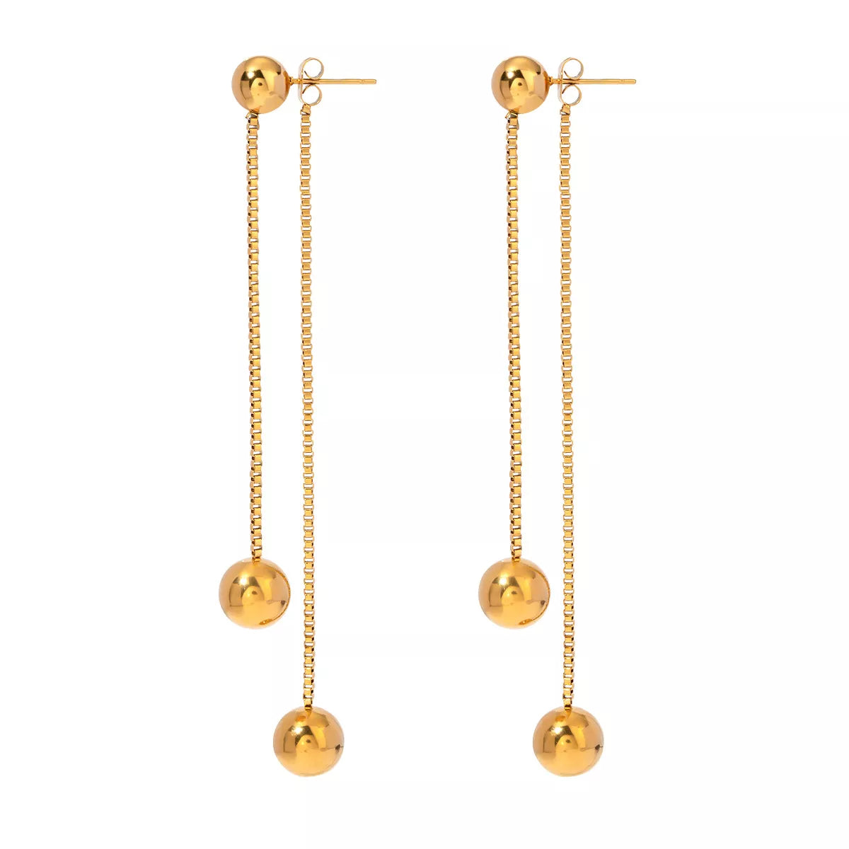 Trendsi 18K Gold-Plated Ball Drop Earrings -