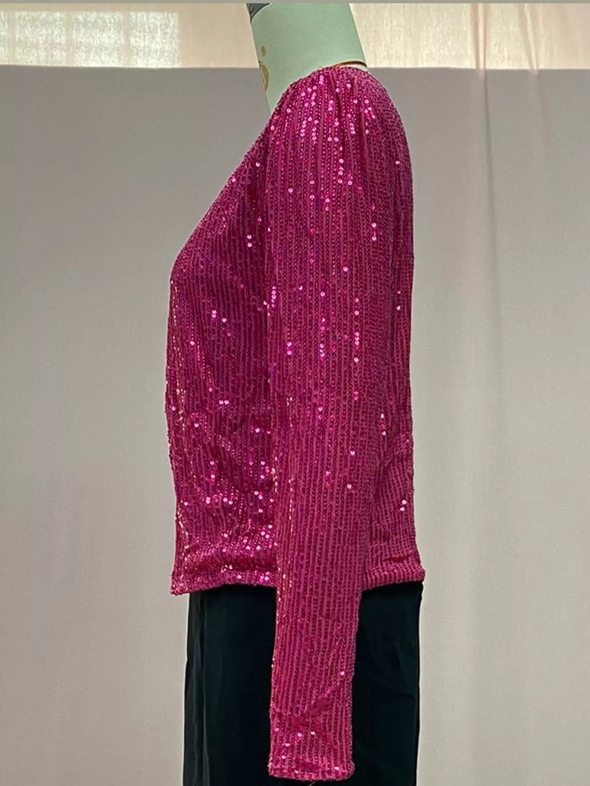 Sequin Long Sleeve Jacket — side view
